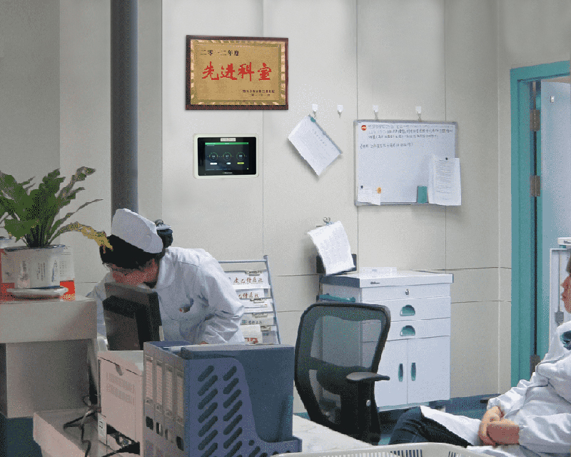 medical gas alarm panel in the nurse station